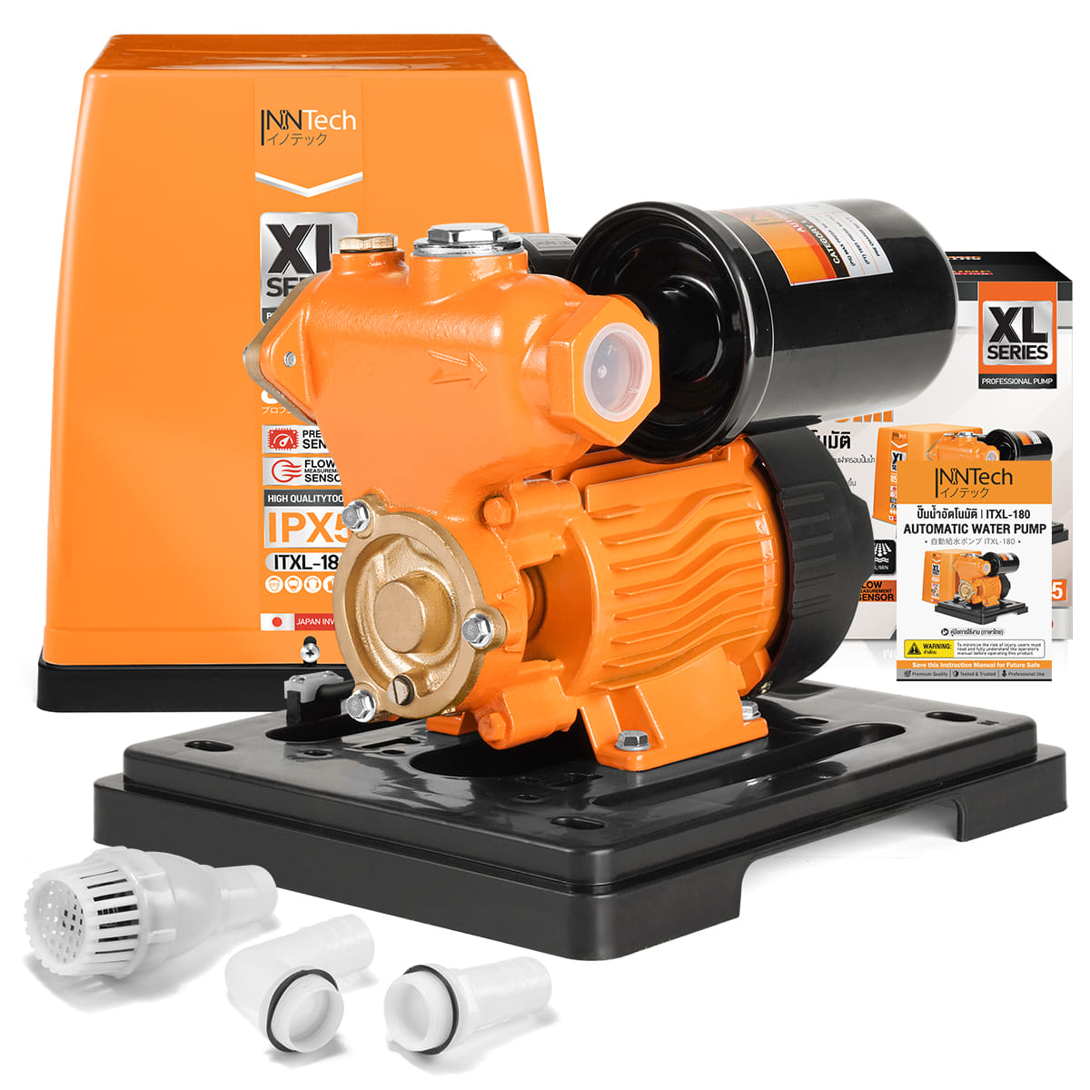 ปั๊มน้ำอัตโนมัติ INNTECH รุ่น ITXL-180 XL SERIES 850W ฝาครอบสีส้ม_8
